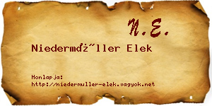 Niedermüller Elek névjegykártya