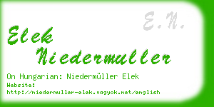 elek niedermuller business card